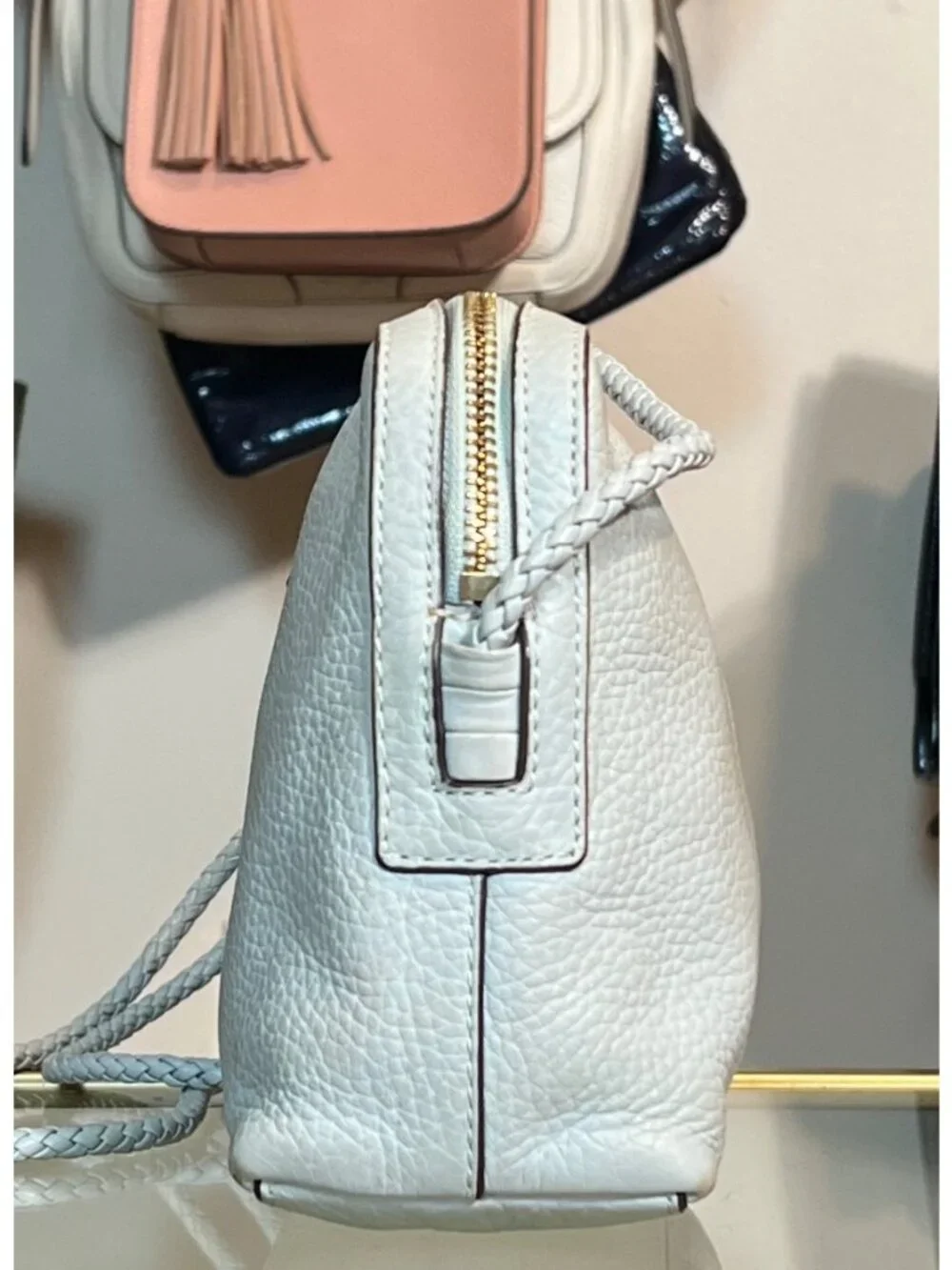 Adorable Tory Burch Baby Blue Leather McGraw with Ropped Strap